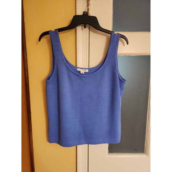 St. John Blue Wool-blend Knit Tank Size M - Picture 1 of 8